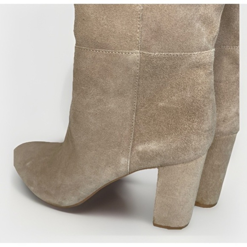 Knee Boots Leather Tan Chinese Laundry Tall Suede Boots Heeled 9.5 M Brown - Picture 8 of 11